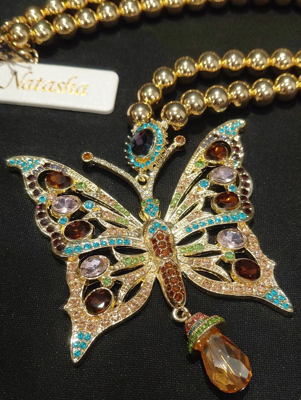 NATASHA Multicolor Butterfly Statement Necklace